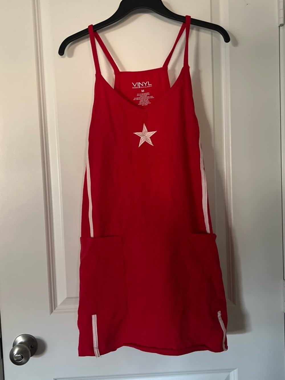 VINYL Red Star Tank Dress with Pockets